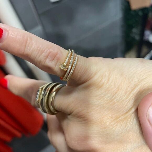 Designer Wrap Nail Ring in 14k Gold - Picture 5 of 10